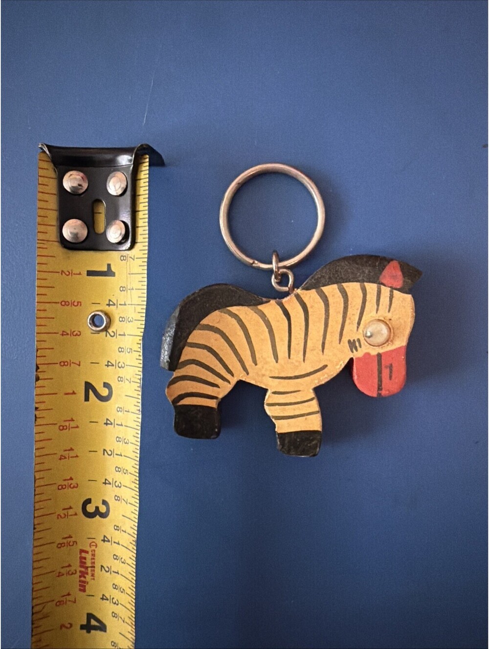 vintage zebra keychain With Googly Eye